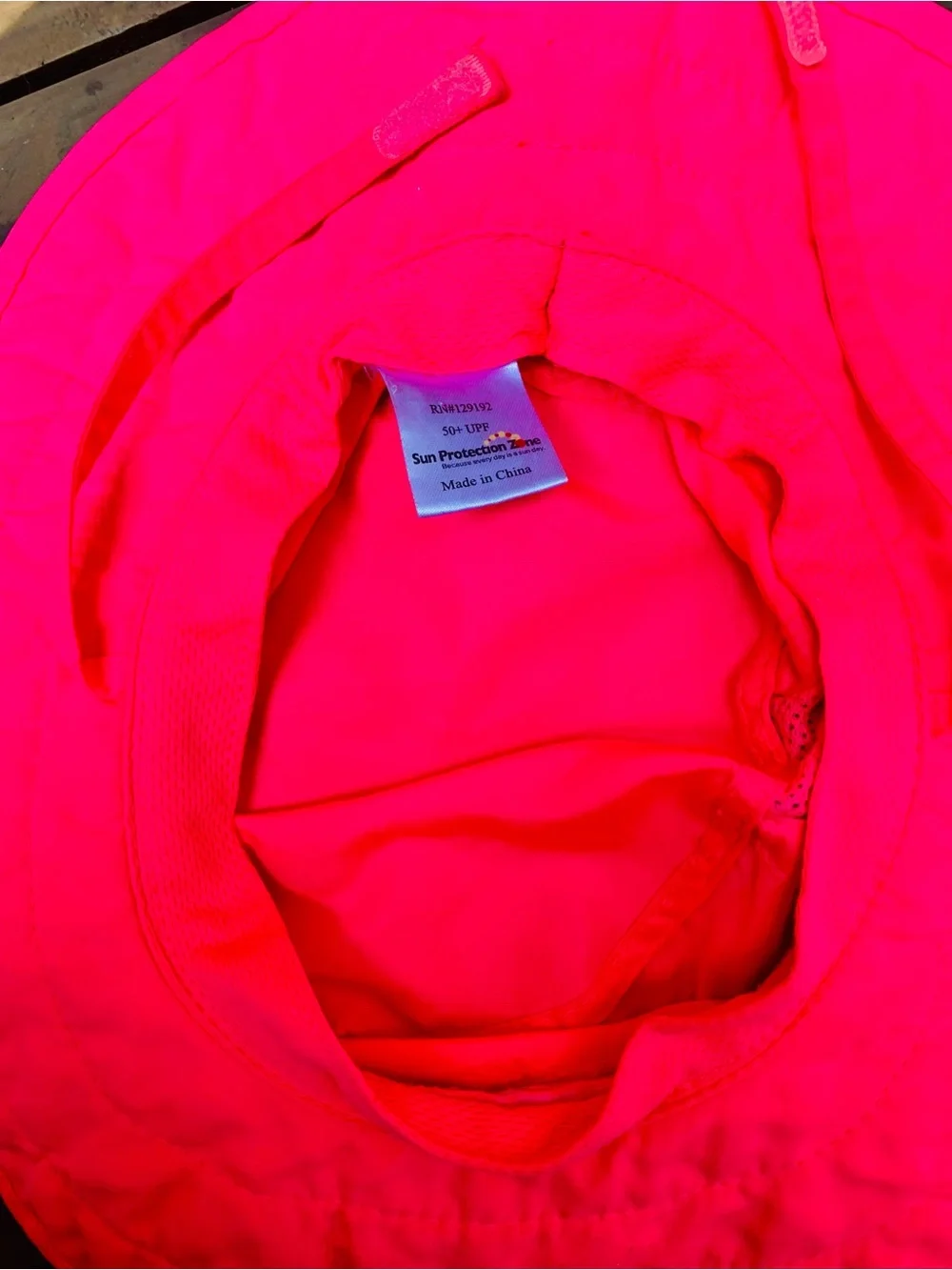 Sun Protection Zone Neon Pink Floral Sun Hat
